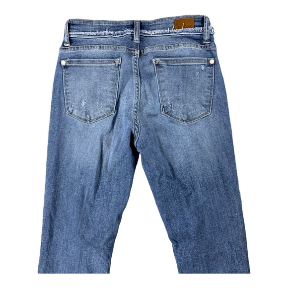 Judy Blue Jeans Womens 5 (27x25.5) Skinny Fit Distressed Crop Raw Hem - Picture 10 of 13